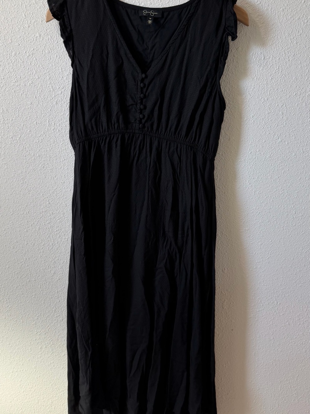Jessica Simpson Black Maxi Dress with Button-Front V-Neck